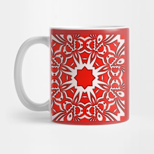 Bright Red Kaleidoscope Pattern (Seamless) 11 Mug